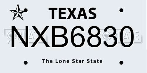 NXB6830 Texas License Plate