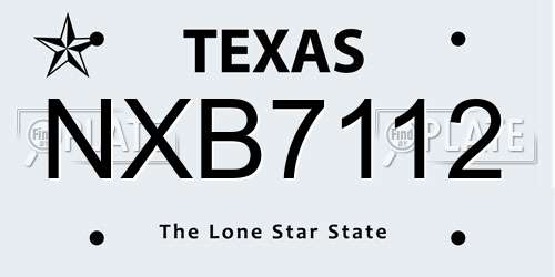 NXB7112 Texas License Plate