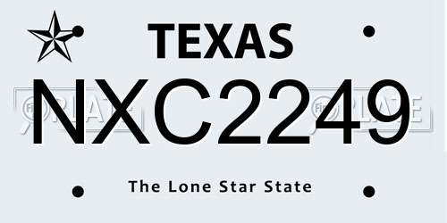 NXC2249 Texas License Plate