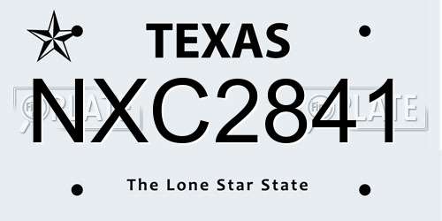 NXC2841 Texas License Plate