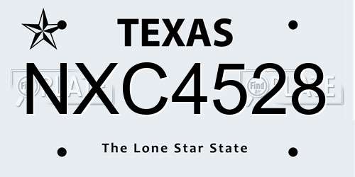 NXC4528 Texas License Plate