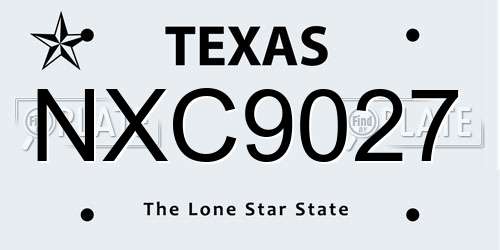NXC9027 Texas License Plate