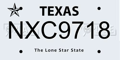 NXC9718 Texas License Plate