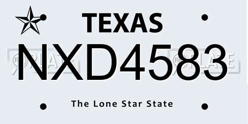 NXD4583 Texas License Plate