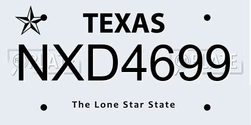 NXD4699 Texas License Plate