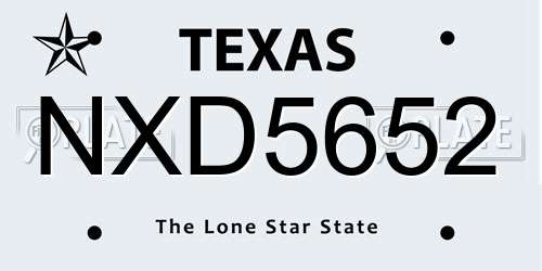 NXD5652 Texas License Plate