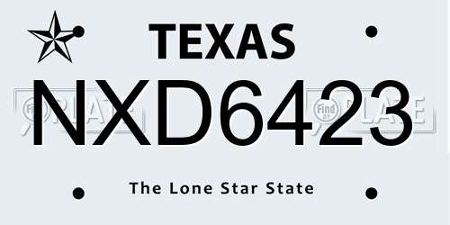 NXD6423 Texas License Plate