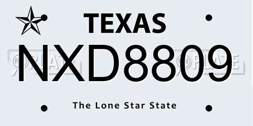 NXD8809 Texas License Plate