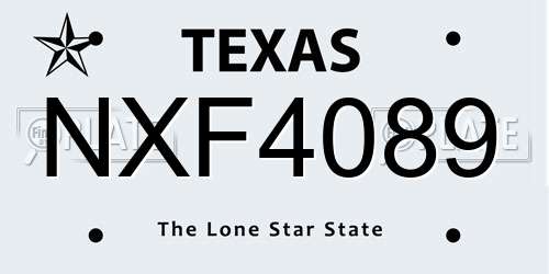 NXF4089 Texas License Plate
