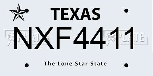 NXF4411 Texas License Plate