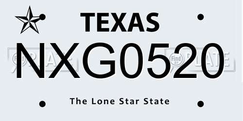NXG0520 Texas License Plate