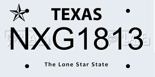 NXG1813 Texas License Plate