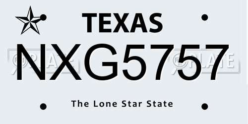 NXG5757 Texas License Plate