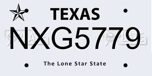 NXG5779 Texas License Plate