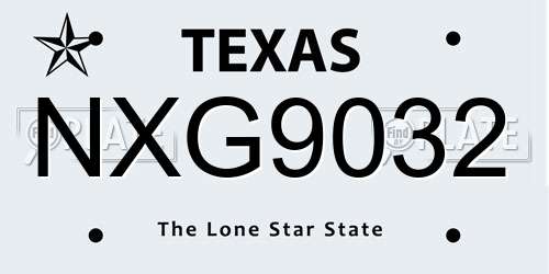 NXG9032 Texas License Plate