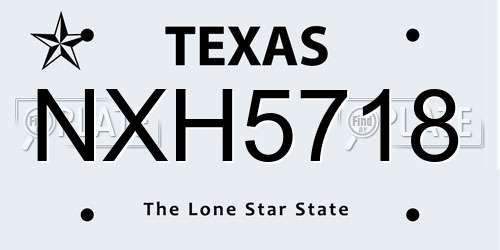 NXH5718 Texas License Plate