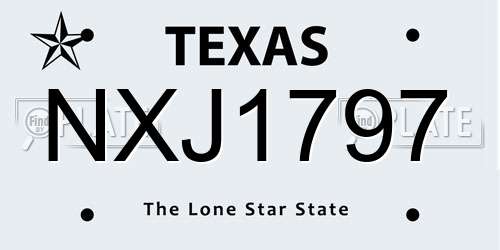 NXJ1797 Texas License Plate