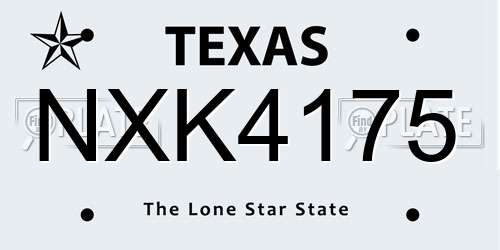 NXK4175 Texas License Plate
