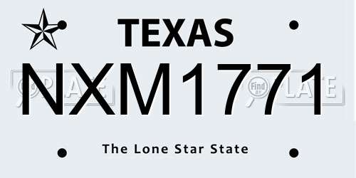 NXM1771 Texas License Plate