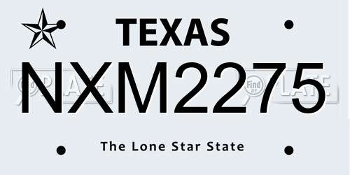 NXM2275 Texas License Plate