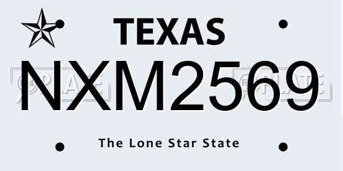 NXM2569 Texas License Plate