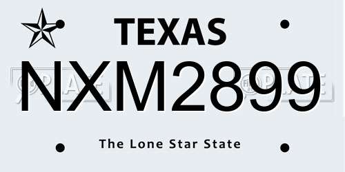 NXM2899 Texas License Plate