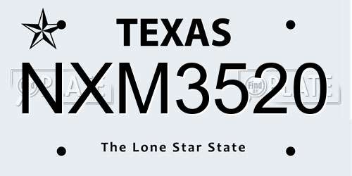 NXM3520 Texas License Plate