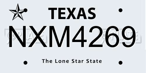 NXM4269 Texas License Plate