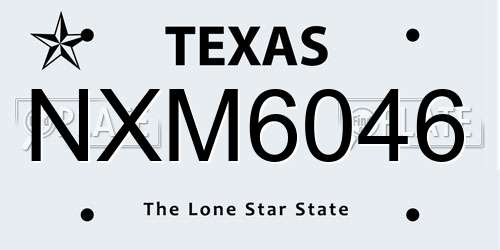 NXM6046 Texas License Plate