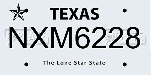 NXM6228 Texas License Plate