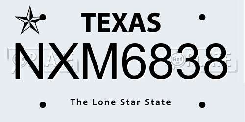 NXM6838 Texas License Plate