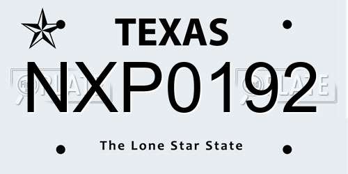NXP0192 Texas License Plate