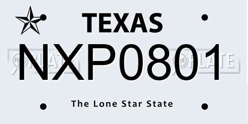 NXP0801 Texas License Plate