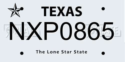 NXP0865 Texas License Plate