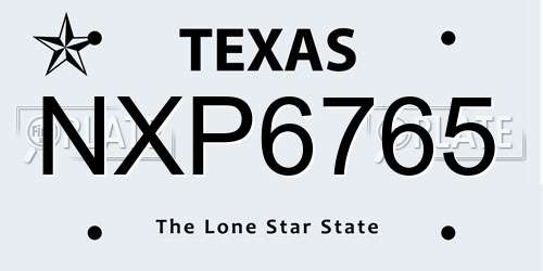 NXP6765 Texas License Plate