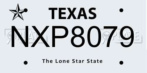 NXP8079 Texas License Plate