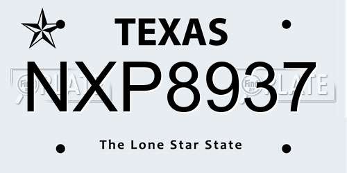 NXP8937 Texas License Plate