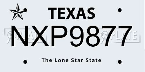 NXP9877 Texas License Plate