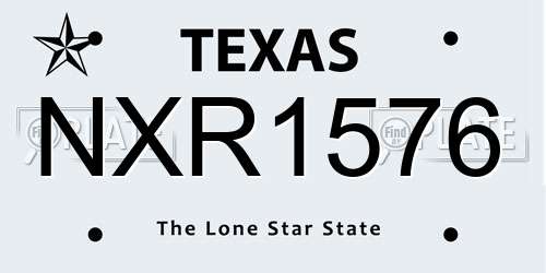 NXR1576 Texas License Plate