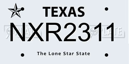 NXR2311 Texas License Plate