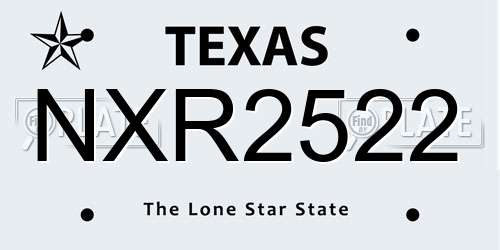 NXR2522 Texas License Plate