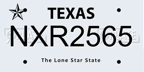 NXR2565 Texas License Plate