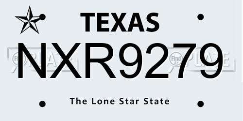 NXR9279 Texas License Plate