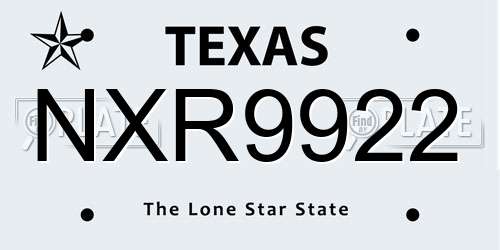 NXR9922 Texas License Plate