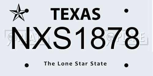NXS1878 Texas License Plate