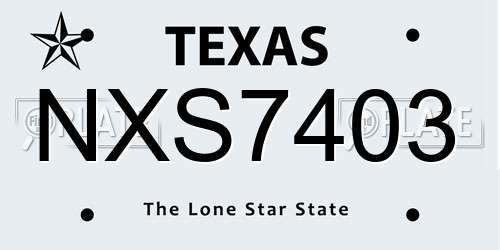 NXS7403 Texas License Plate