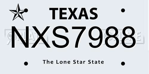 NXS7988 Texas License Plate