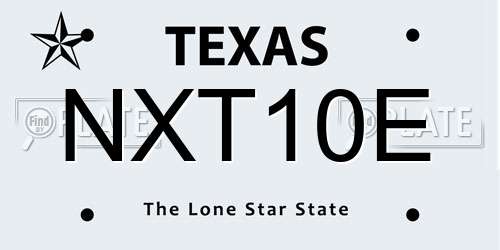 NXT10E Texas License Plate