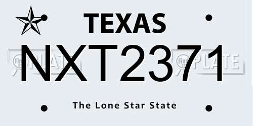 NXT2371 Texas License Plate