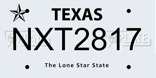 NXT2817 Texas License Plate